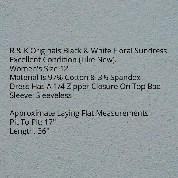 R & K Black & White Floral Sundress - Picture 6 of 7